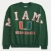 Boxy University of Miami Hurricanes Graphic Crew Sweatshirt