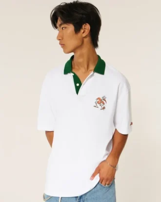 Boxy University of Miami Hurricanes Graphic Polo