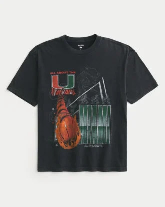 Boxy University of Miami Hurricanes Graphic Tee