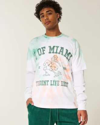 Boxy University of Miami Hurricanes Graphic Tee
