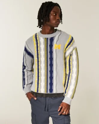 Boxy University of Michigan Wolverines Graphic Crew Sweater Boxy University of Michigan Wolverines Graphic Crew Sweater