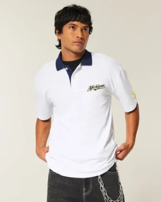 Boxy University of Michigan Wolverines Graphic Polo