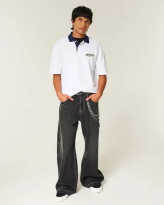 Boxy University of Michigan Wolverines Graphic Polo