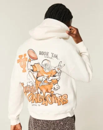Boxy University of Texas at Austin Longhorns Graphic Hoodie
