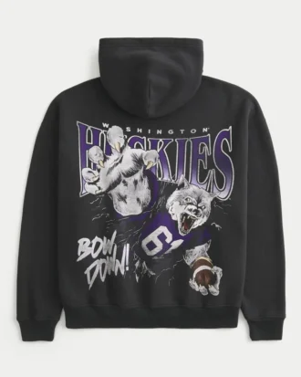 Boxy University of Washington Huskies Graphic Hoodie
