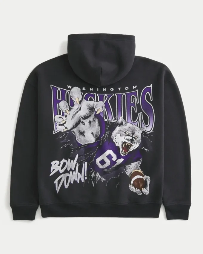 Boxy University of Washington Huskies Graphic Hoodie Boxy University of Washington Huskies Graphic Hoodie