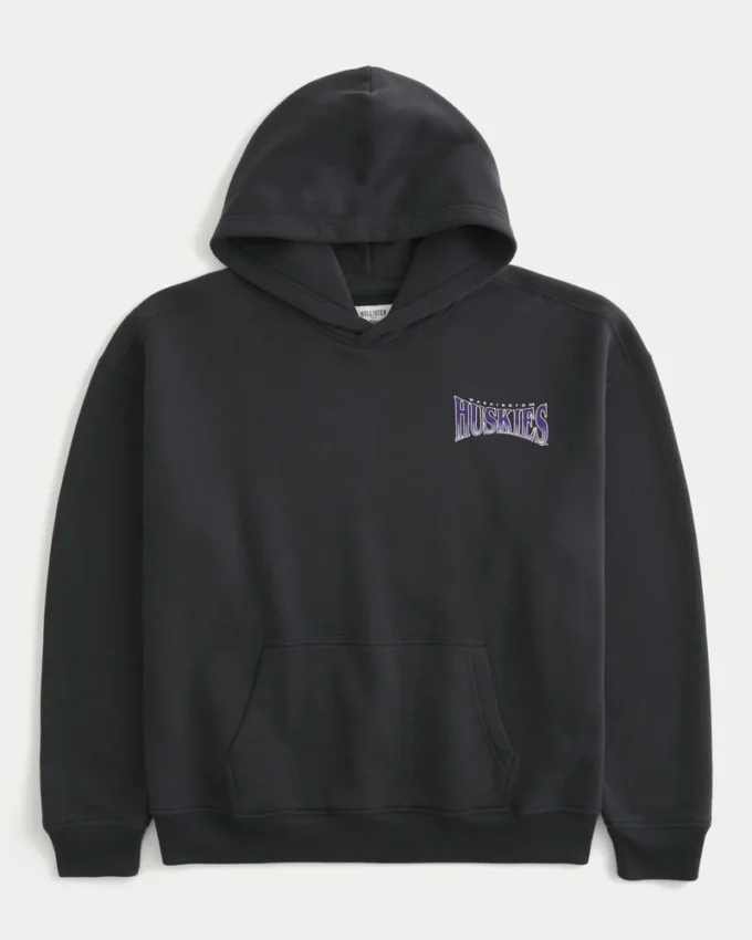 Boxy University of Washington Huskies Graphic Hoodie Boxy University of Washington Huskies Graphic Hoodie