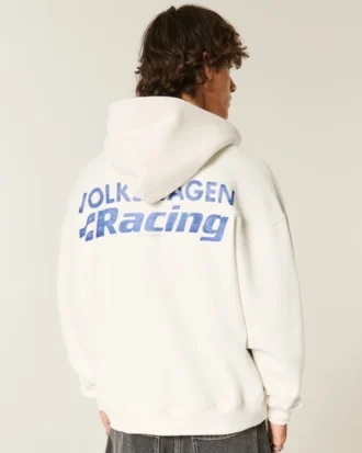 Boxy Volkswagen Racing Graphic Zip-Up Hoodie Boxy Volkswagen Racing Graphic Zip-Up Hoodie