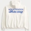 Boxy Volkswagen Racing Graphic Zip-Up Hoodie