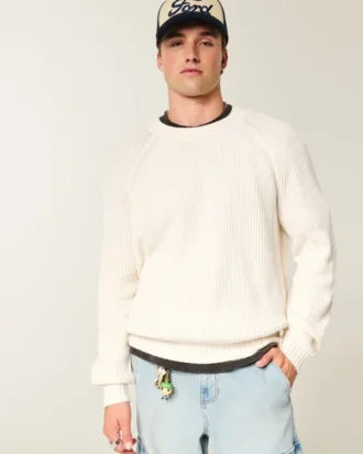 Boxy Washed Crew Sweater