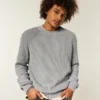 Boxy Washed Crew Sweater