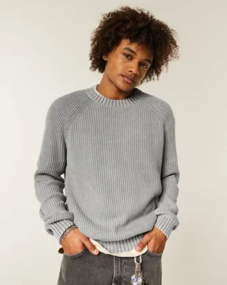 Boxy Washed Crew Sweater