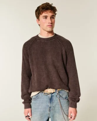 Boxy Washed Crew Sweater