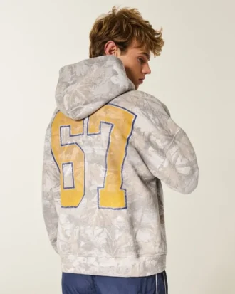 Boxy West Virginia University Mountaineers Graphic Camo Hoodie