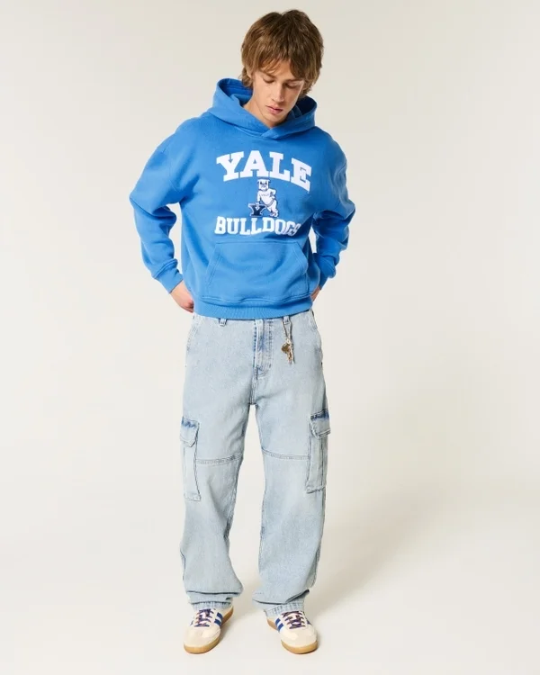 Boxy Yale Bulldogs Graphic Hoodie Boxy Yale Bulldogs Graphic Hoodie