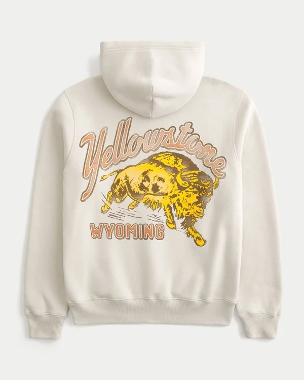 Boxy Yellowstone Graphic Hoodie Boxy Yellowstone Graphic Hoodie