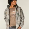 Boxy Zip-Up Camo Hoodie