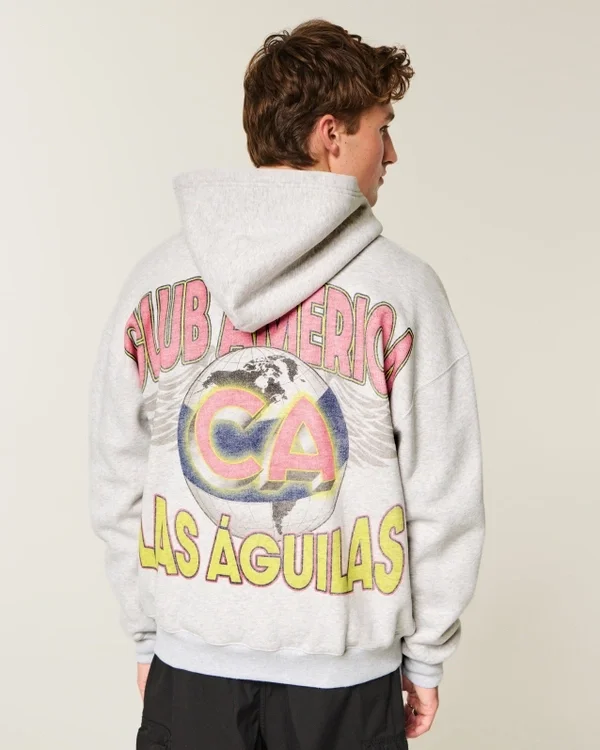 Boxy Zip-Up Club América Las Águilas Graphic Hoodie Boxy Zip-Up Club América Las Águilas Graphic Hoodie