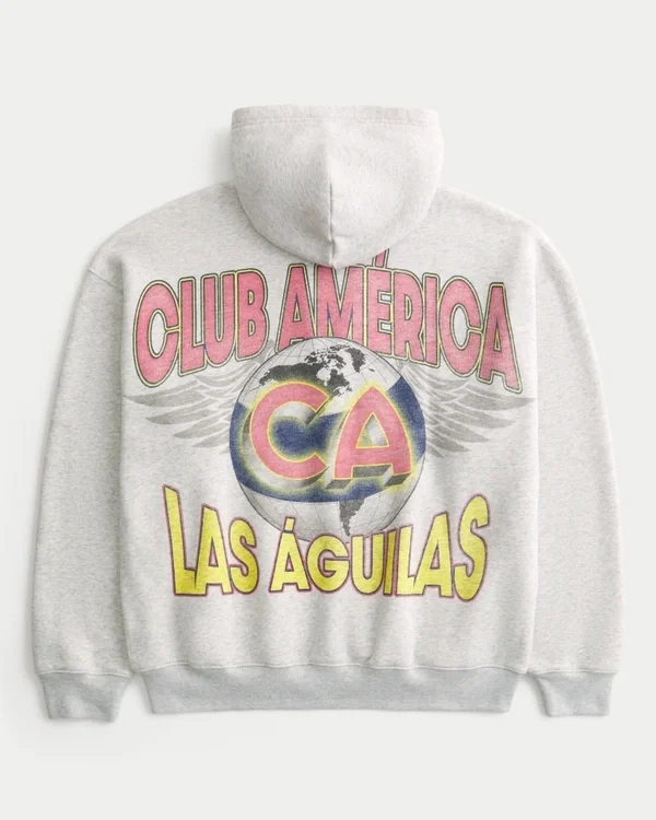 Boxy Zip-Up Club América Las Águilas Graphic Hoodie Boxy Zip-Up Club América Las Águilas Graphic Hoodie