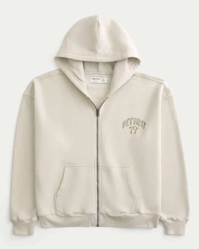 Boxy Zip-Up Detroit 79 Graphic Hoodie Boxy Zip-Up Detroit 79 Graphic Hoodie