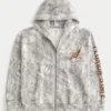 Boxy Zip-Up Florida State University Graphic Camo Hoodie