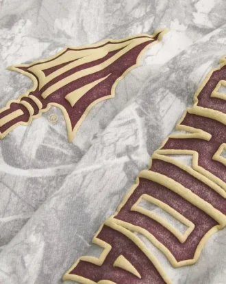 Boxy Zip-Up Florida State University Graphic Camo Hoodie