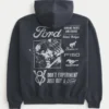 Boxy Zip-Up Ford Graphic Hoodie