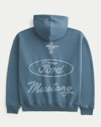 Boxy Zip-Up Ford Mustang Graphic Hoodie Boxy Zip-Up Ford Mustang Graphic Hoodie
