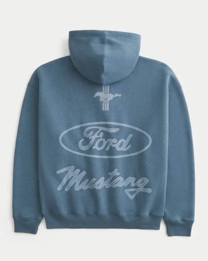Boxy Zip-Up Ford Mustang Graphic Hoodie Boxy Zip-Up Ford Mustang Graphic Hoodie