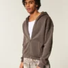 Boxy Zip-Up Hoodie