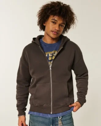 Boxy Zip-Up Hoodie