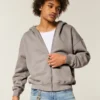 Boxy Zip-Up Hoodie