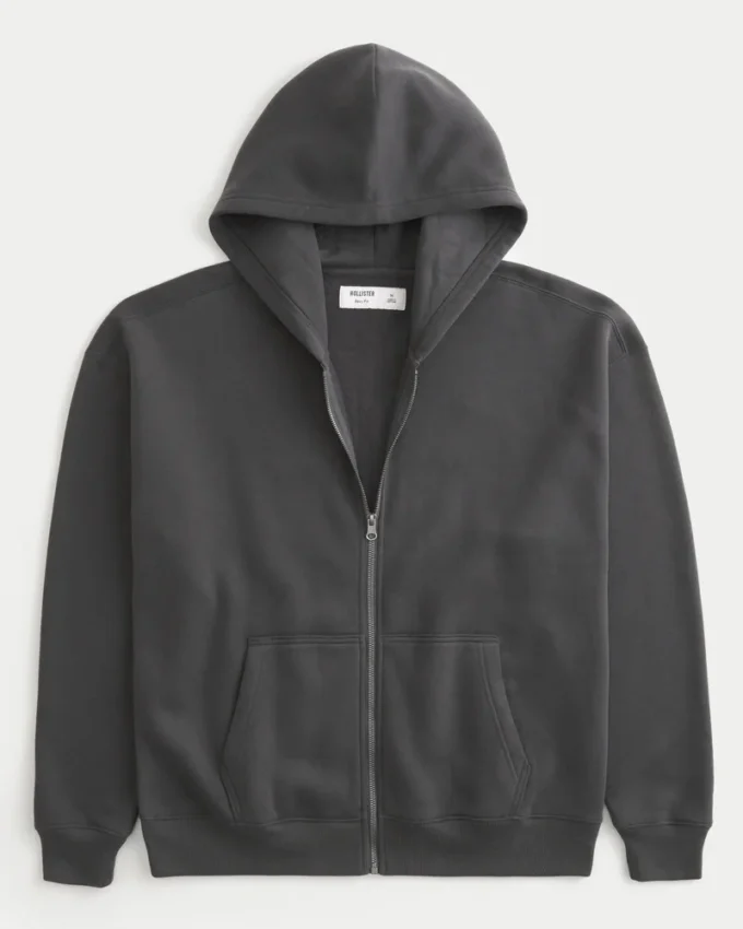 Boxy Zip-Up Hoodie