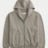 Boxy Zip-Up Hoodie