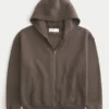 Boxy Zip-Up Hoodie