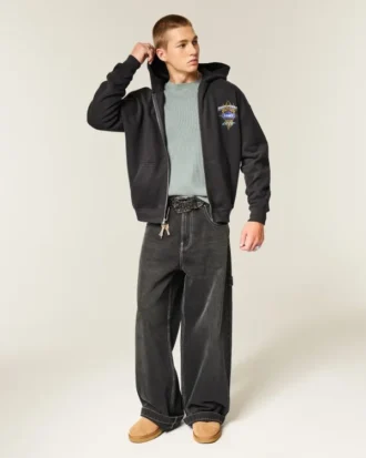 Boxy Zip-Up Jimmie Johnson Team Lowe’s NASCAR Graphic Hoodie