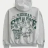 Boxy Zip-Up Michigan State University Spartans Graphic Hoodie