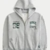 Boxy Zip-Up Michigan State University Spartans Graphic Hoodie