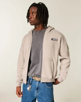 Boxy Zip-Up NASCAR Graphic Hoodie