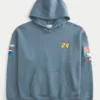 Boxy Zip-Up NASCAR Jeff Gordon Graphic Hoodie