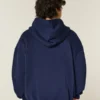 Boxy Zip-Up Number Graphic Hoodie