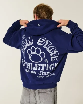 boxy zip up penn state university nittany lions graphic hoodie 2 330x413 - Boxy Zip-Up Penn State University Nittany Lions Graphic Hoodie