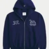 Boxy Zip-Up Penn State University Nittany Lions Graphic Hoodie Boxy Zip-Up Penn State University Nittany Lions Graphic Hoodie