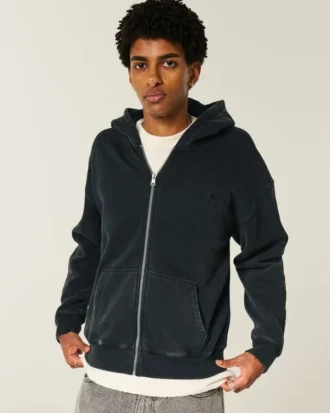 Boxy Zip-Up Spider Graphic Hoodie Boxy Zip-Up Spider Graphic Hoodie