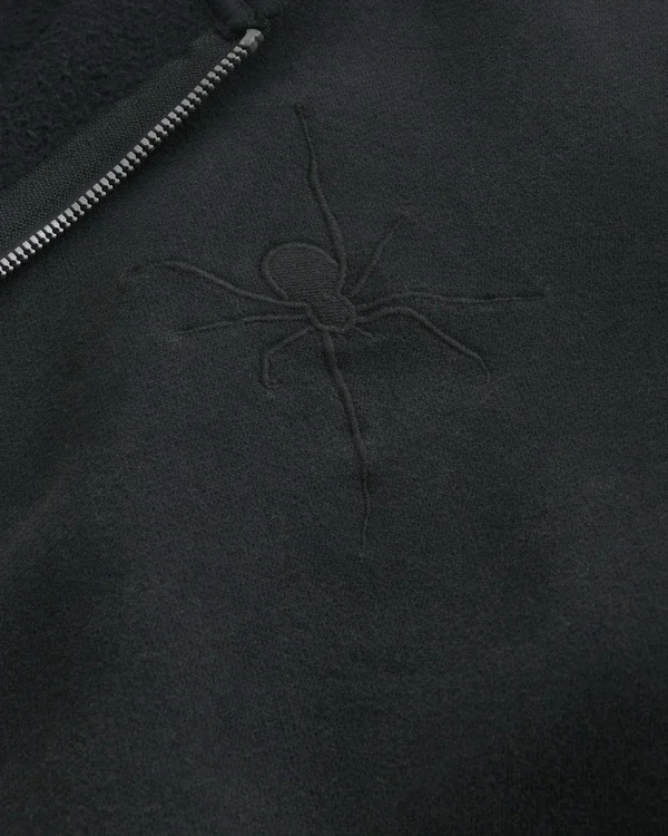 Boxy Zip-Up Spider Graphic Hoodie Boxy Zip-Up Spider Graphic Hoodie