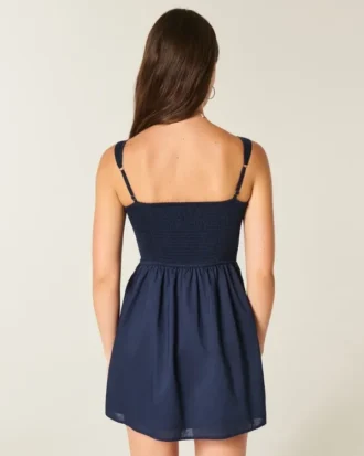 Button-Front Mini Dress