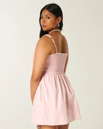 Button-Front Mini Dress