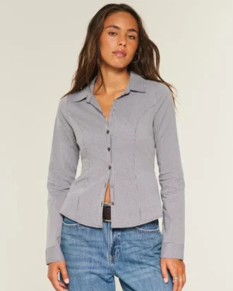 Button-Through Poplin Shirt