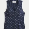 Button-Through Sleeveless Shirt