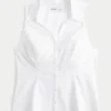 Button-Through Sleeveless Shirt